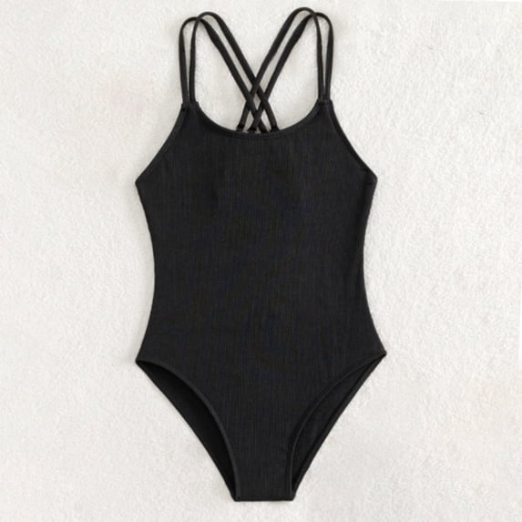 Zylarhe Swimming Suit for Girls,Girls One Piece Swimsuits Teen Girls Tankini Swimsuit Swimming Suits Bathing Suit for Teen Girls 10-11 Years Black