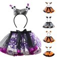 thumbnail image 1 of Zylarhe Toddler Halloween Ballet Skirt with Hairband Party Dance Performance Set Purple 2-3 Years, 1 of 4