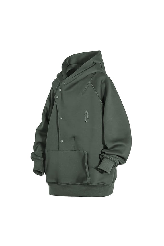 Trendy Retro Hooded High Neck Hoodie Spring And Autumn Loose High Street Hop Rapper Hoodie Jacket Top Mens Sweatshirts And Hoodies Zip up