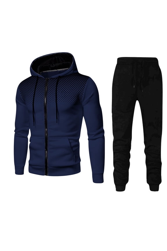 Winter Mens Hooded Polka Dot Hoodie And Hoodie Sportswear And Fitness Suit Suet Suit for Men