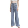 thumbnail image 1 of Zylarhe Women's Pants Women's 2025 Trendy Loose Wide Leg Casual Washed Button High Waist Stretch Denim Jeans Comfortable Everyday Pants, 1 of 8