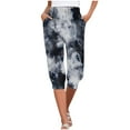 thumbnail image 1 of Zylarhe Women's Pants Women's Casual Capris High Waist Tie Dye Print Drawstring Joggers Comfortable Pants Soft Stretchy Yoga Trousers Trendy Athletic Bottoms, 1 of 5