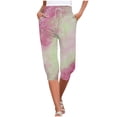 thumbnail image 1 of Zylarhe Women's Pants Women's Casual Capris High Waist Tie Dye Print Drawstring Joggers Comfortable Pants Soft Stretchy Yoga Trousers Trendy Athletic Bottoms, 1 of 5