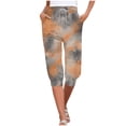 thumbnail image 1 of Zylarhe Women's Pants Women's Casual Capris High Waist Tie Dye Print Drawstring Joggers Comfortable Pants Soft Stretchy Yoga Trousers Trendy Athletic Bottoms, 1 of 5