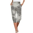 thumbnail image 1 of Zylarhe Women's Pants Women's Casual Capris High Waist Tie Dye Print Drawstring Joggers Comfortable Pants Soft Stretchy Yoga Trousers Trendy Athletic Bottoms, 1 of 5