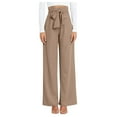 thumbnail image 1 of Zylarhe Women's Pants Women's Casual Pants Elastic Waist Comfortable Trousers Loose Fit Breathable Pocket Stretchable Soft Pant, 1 of 5