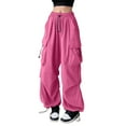 thumbnail image 1 of Zylarhe Women's Pants Women's Casual Solid Drawstring Waist Elastic Straight Long Pants Comfortable Trousers for Daily Wear, 1 of 4