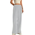 thumbnail image 1 of Zylarhe Women's Pants Women's Casual Straight Leg Pants High Waist Elastic Comfortable Wide Leg Trousers for Commuting Workout Winter Fall, 1 of 6