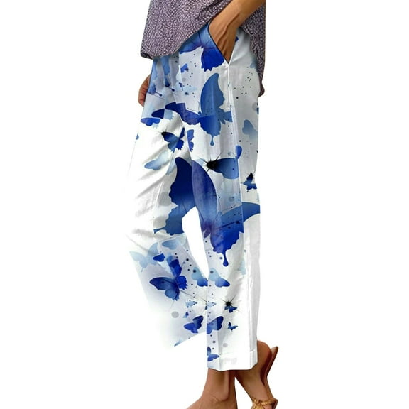 Zylarhe Women's Pants Women's Casual Stretch Yoga Pants High Waist Comfortable Loose Fit Straight Leg Solid Color Pocket Design