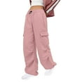 thumbnail image 1 of Zylarhe Women's Pants Women's Casual Tapered Pants with Drawstring Back Elastic Waist Comfortable Trousers Featuring Side Pockets for Everyday Wear, 1 of 4