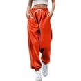 thumbnail image 1 of Zylarhe Women's Pants Women's High Waisted Wide Leg Casual Pants Elastic Drawstring Comfortable Straight Fit Trousers with Pockets for Everyday Wear, 1 of 3