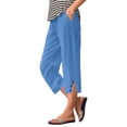 thumbnail image 1 of Zylarhe Women's Pants Women's High Waisted Wide Leg Casual Pants Elastic Drawstring Comfortable Straight Fit Trousers with Pockets for Everyday Wear, 1 of 4