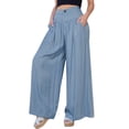 thumbnail image 1 of Zylarhe Women's Pants Women's High Waisted Wide Leg Jeans Comfortable Casual Pants for Autumn Winter Stretch Soft Denim Trousers with Pockets, 1 of 8