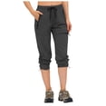 thumbnail image 1 of Zylarhe Women's Pants Women's Lightweight Cargo Hiking Pants with Elastic Waist Tall Inseam Outdoor Water Long Pants for Trekking Travel Adventure, 1 of 5