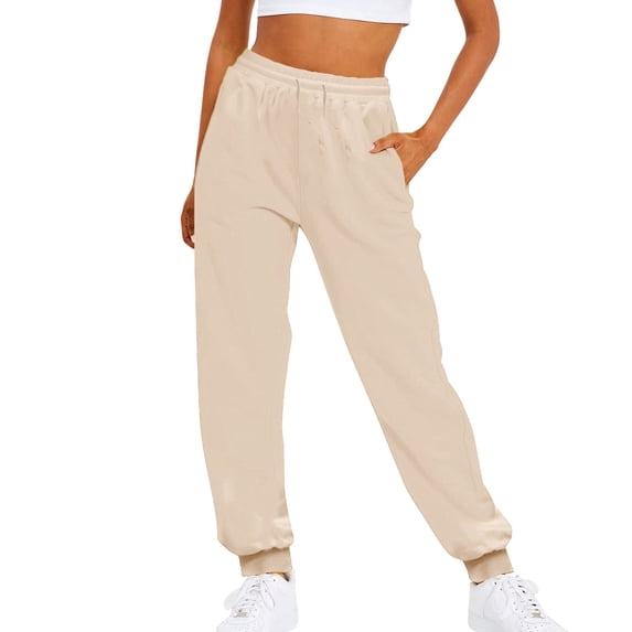 Zylarhe Women's Pants Women's Lightweight Comfortable Elastic Waist Casual Sweatpants with Drawstring for Relaxation and Style