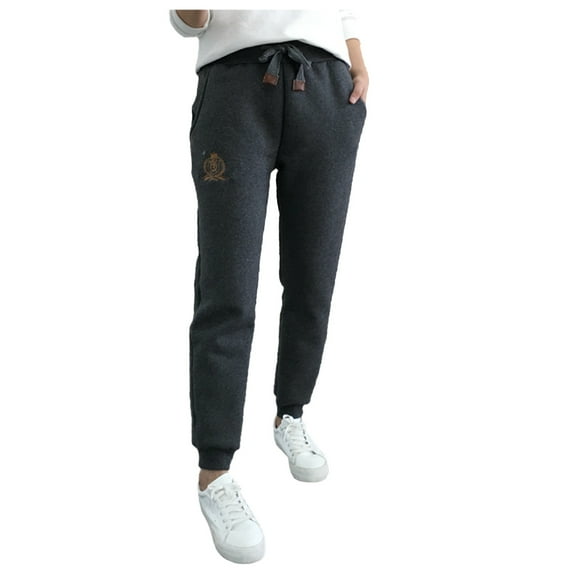 Zylarhe Women's Pants Women's Lined Thermal Sweatpants High Waist Elastic Drawstring Casual Winter Pants Soft Comfortable