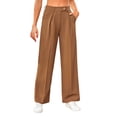 thumbnail image 1 of Zylarhe Women's Pants Women's Straight Leg Casual Pants Comfortable Versatile Trousers With Button Detail Side Pockets For Daily Wear All Seasons, 1 of 6