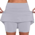thumbnail image 1 of Zylarhe Women's Pants Women's Stylish Mid Waist Skort with Pockets Comfortable Active Casual Shorts Skirt for Everyday Wear, 1 of 7