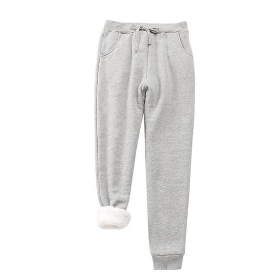 Zylarhe Women's Pants Women's Velvet Winter Casual Pants Warm Soft Solid Trousers with Pockets Long Plus Size Comfortable