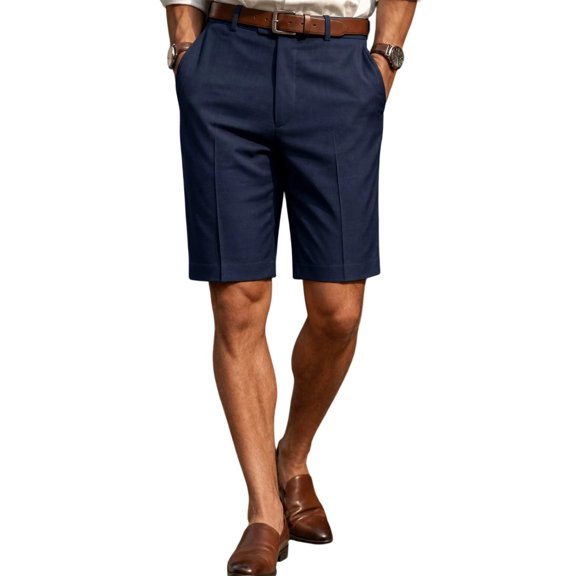 Zylarhe Men's Shorts, Slim Fit's Summer Dress Shorts Lightweight Executive Style Casual Pant Shorts For Warm Weather And Daily Wear Big Black M