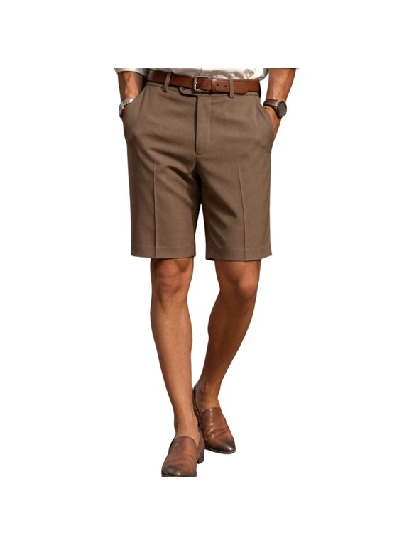 Men's Shorts, Slim Fit's Summer Dress Shorts Lightweight Executive Style Casual Pant Shorts For Warm Weather And Daily Wear Big Brown S