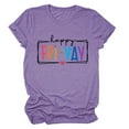 thumbnail image 1 of Zylarhe Womens T Shirts Happy Yay Graphic Tees For Women Casual Short Sleeve Funny Teacher Novelty T-Shirt Comfortable Top, 1 of 2
