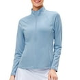 thumbnail image 1 of Zylarhe Womens T Shirts Women's Athletic Long Sleeve Zipper Jacket for Yoga Running Fitness Stretchable Slim Fit Workout Top Comfortable Sportswear, 1 of 7