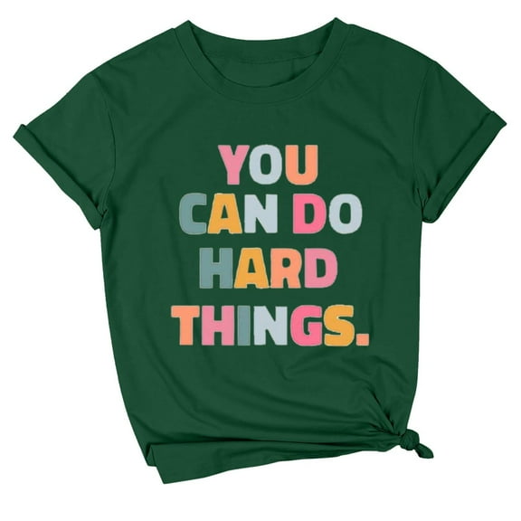 Zylarhe Womens T Shirts Women's Motivational Teacher T Shirt Inspirational Live Happy Graphic Tee Soft Comfortable Casual Top