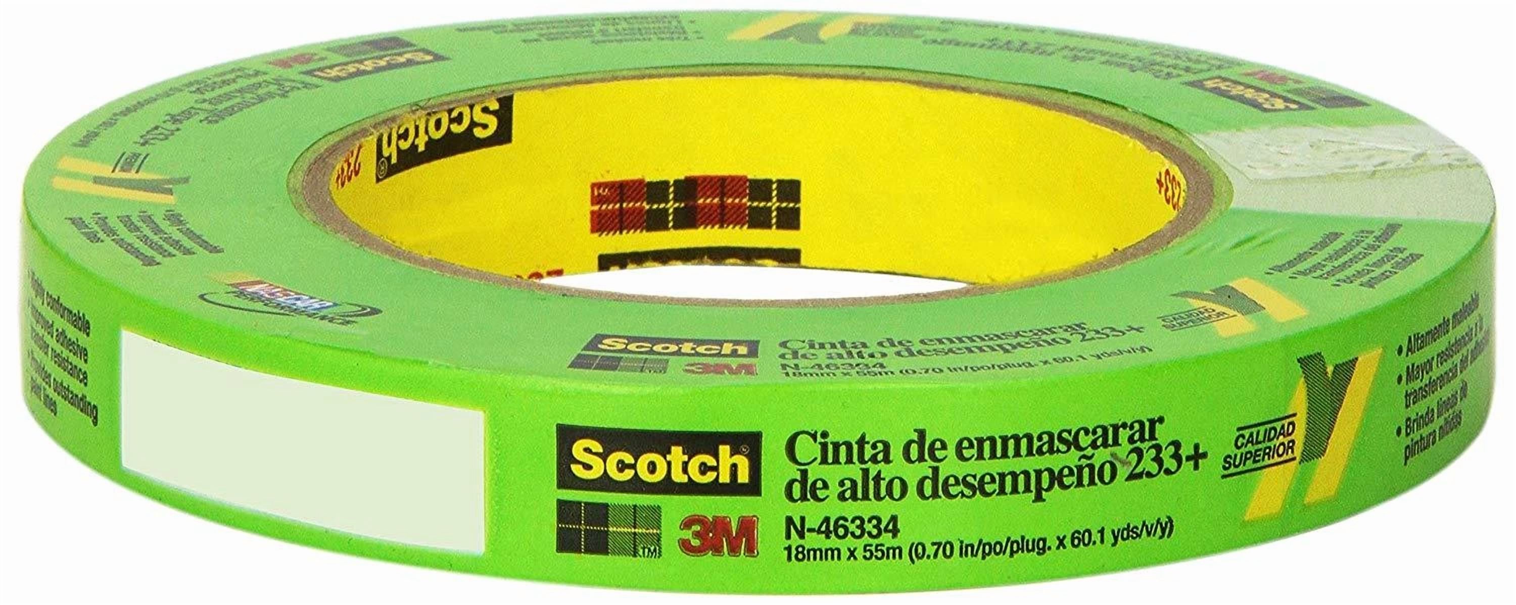 Zyler - 3M 46334 Scotch Performance Masking Tape 233+, 18 Mm X 55 M, Green