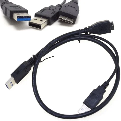 Zyler - 50Cm Micro Usb 3.0 Y Cable Cord Lead For Wd My Passport Wdby8L0020Bbk Necs/Eesn