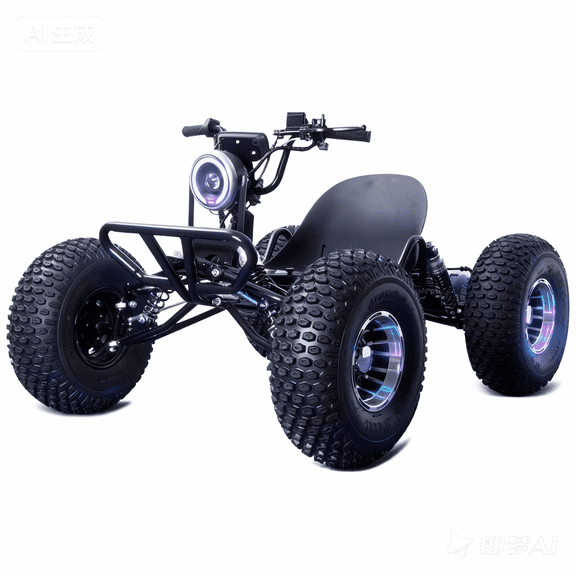 Zyliathor  Electric Go Kart, 48V 1500W, 8" All-Terrain Aluminum Wheels, 4-Shock Suspension, LED Headlight ,3-Speed Settings + Reverse Gear