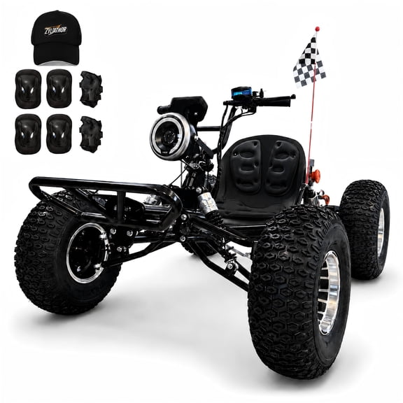 Zyliathor 72V 3000W Electric off-road Go Kart for Adults, Peak 10.8kW, up to 45 mph, 37-mile range, Shaft Drive, 19x7-8 Tires