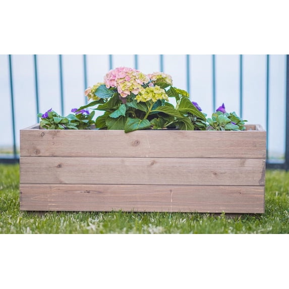 Zylina Modern Indoor/Outdoor Trough Planter Collection - Long 30" X 12" X 12" for Patios, Decks, Atriums, Balconies and Indoor Rooms