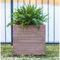 thumbnail image 1 of Zylina Modern Indoor/Outdoor Trough Planter Collection - Tall 18" X 18" X 18.3" for Patios, Decks, Atriums, Balconies and Indoor Rooms, 1 of 8