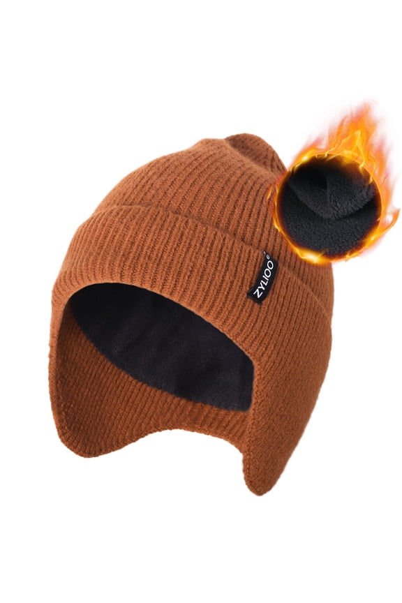 2XL Oversized Beanie Hats with Ear Flaps Winter Knit Ear Cover Knitted Hat Warm Stocking Caps Ski for Women Men