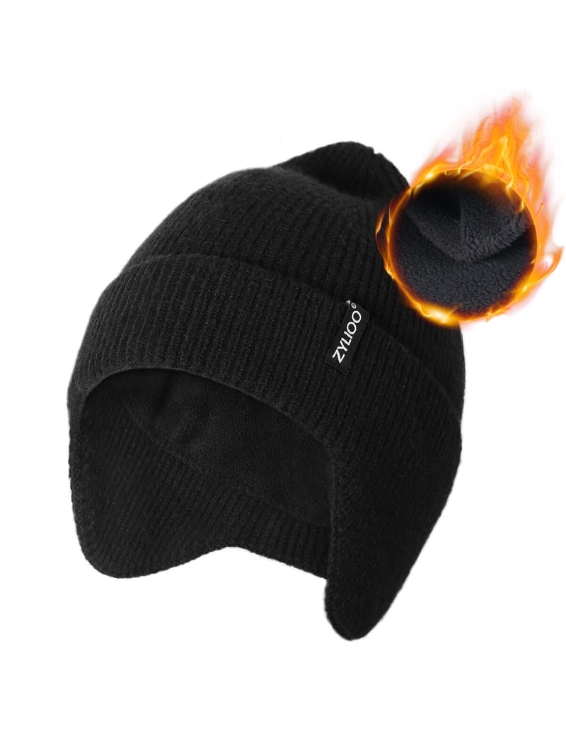Zylioo 2XL Oversized Beanie Hats with Ear Flaps Winter Knit Ear