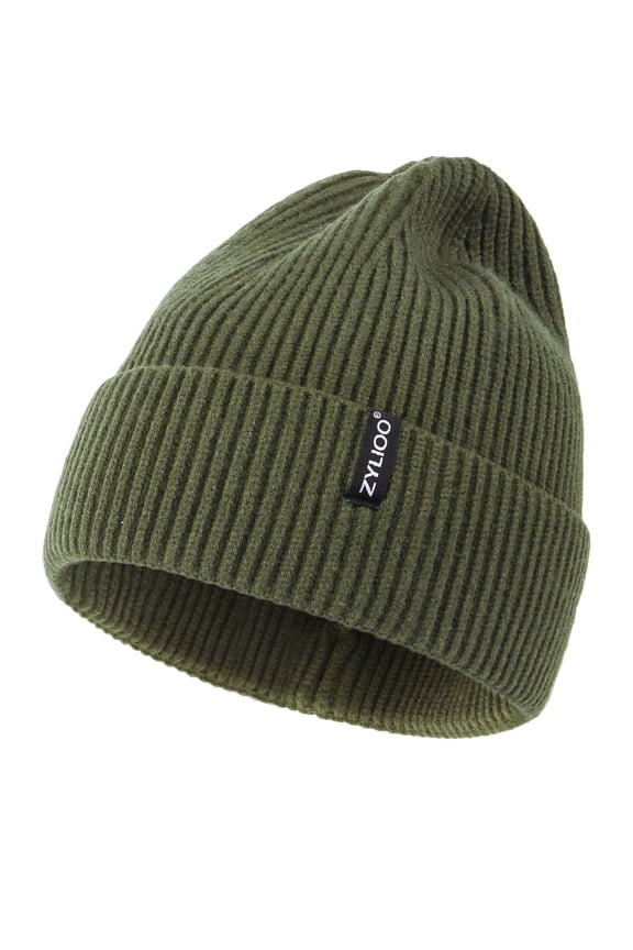 Large Beanie Hats Knitted,Big Heads Stocking Hats For Winter,Wide Cuffed Skull Caps,Stretchy Warm Hat