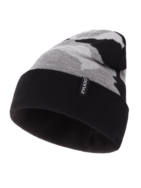 Large Camo Beanie Hats,Winter Camouflage Knitted Skiing Cap for Big Heads,Big and Tall Warm Watch Cap