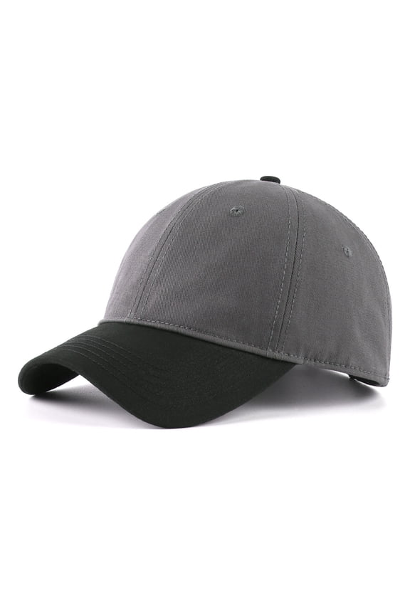 Oversize 2-Tone Baseball Cap, XXL Low Profile Dad Hat, Extra Large 100% Cotton Adjustable Cap for Golf, Running