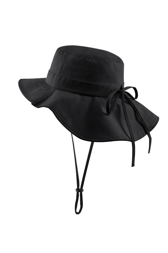 Oversize XXL Collapsible Bucket Sun Hat,64cm Travel Hat With Neck Flap,Adjustable Foldable Summer Fishing Hats