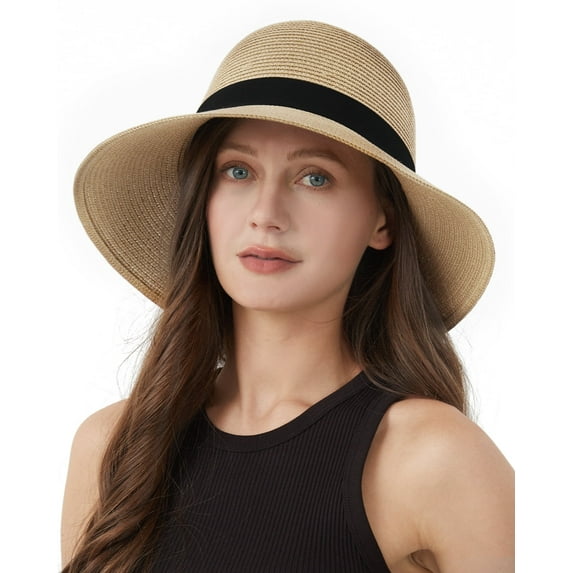 Zylioo Small Size Ladies Straw Hats,Women's Cooling Sun Hat For Little Heads,Wide Brim Travel Hats For Petite Heads