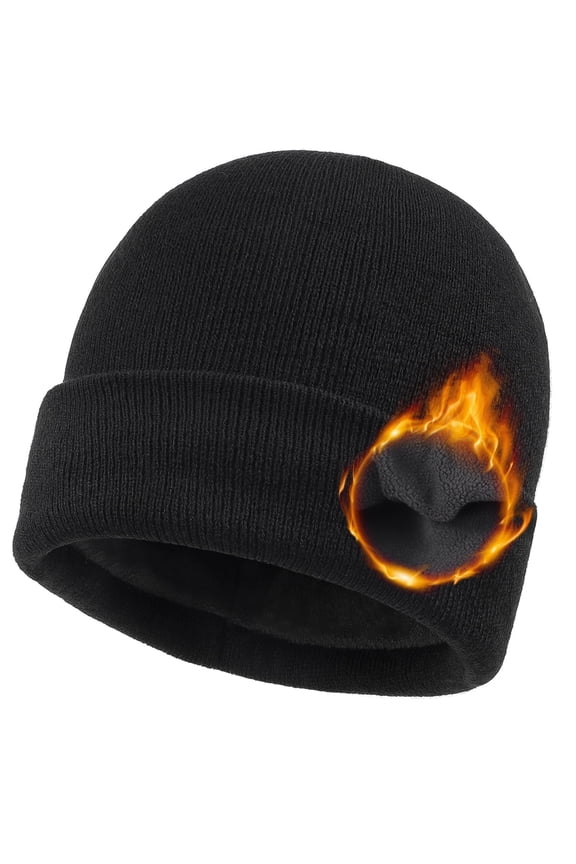 XXL Warm Lined Beanie Cap,Winter Knitted Snow Cap for Giant Heads,Elastic Warm Stocking Cap