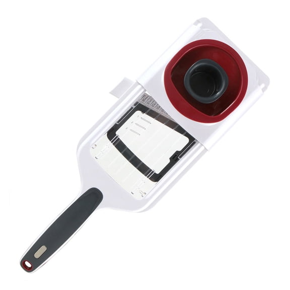 Zyliss 2-in-1 Easy Control Handheld Vegetable Slicer and Mandoline Stainless Steel, Red/White
