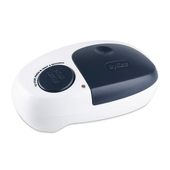 Zyliss Electronic Automatic Can Opener, One-Touch Operation, Smooth Edge Can Opener, Battery Operated, Gray/White, Open All Can Sizes, Comfort Design