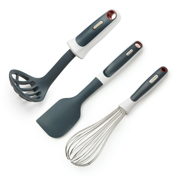 Zyliss Mini Masher & Scoop, Mini Whisk & Does It All Spatula - Dishwasher-Safe Food Masher, Small Whisk & Silicone Spatula Set for Kitchen Accessories - 3 Piece