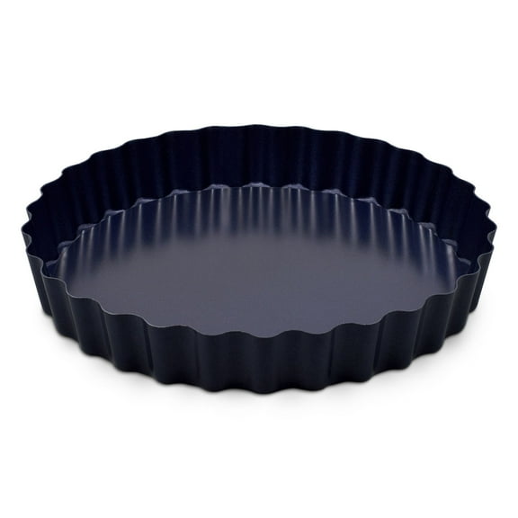Zyliss Non-Stick Loose Base Tart Tin, 10" Carbon Steel Dark Blue Cake Tin