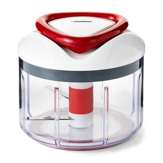 Zyliss Plastic Hand Held Silver Easy Pull Food Chopper and Manual Food Processor – Portable, BPA-Free, Multi-Blade Design for Chopping and Blending