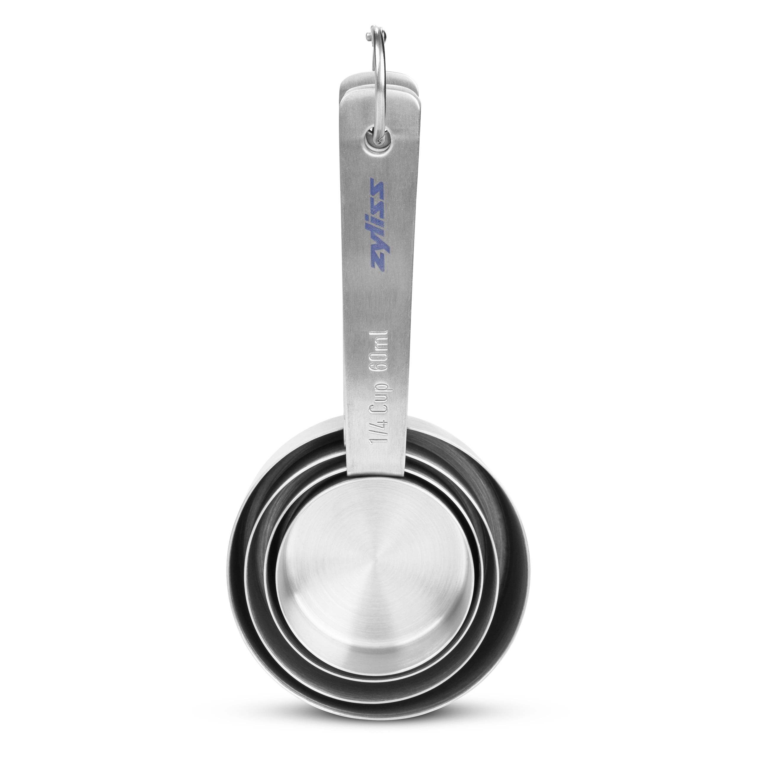 Zyliss Premium Stainless Steel Measuring Cups - Stainless Steel Measuring Cup Set - Dry Ingredient Nesting Measuring Cups - Premium Bakeware & Kitchen Tools - 4 Piece