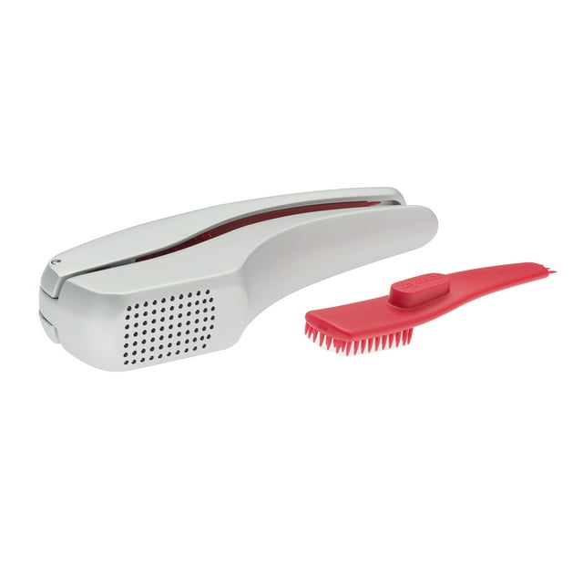 Zyliss Susi 3 Garlic Press Built in Cleaner - Crush, Mince and Peeler, Silver Aluminum Dishwasher Safe