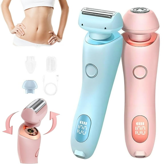 Zylla Smoothshave Razor, Smooth Shave Razor Womens Body Trimmer, Ipx7 Waterproof 2 in 1 Electric Shavers for Women, Wet and Dry Portable Trimmer with Removable Head